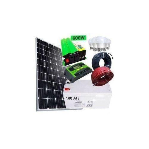 Fullkit 100w Solar Panel + 100 AH Battery + 300Watts Inverter + 10 Ah Charge Controller + 5 Bulbs +10m Cable