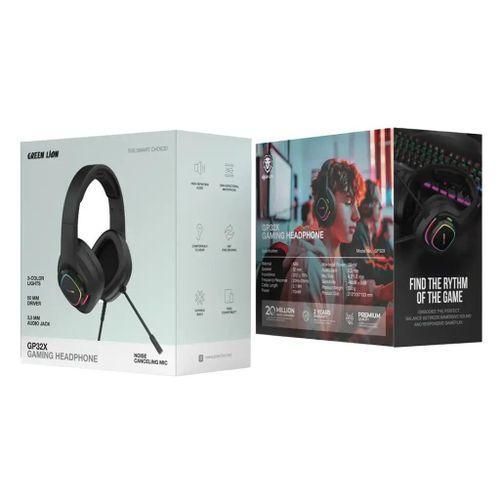 GP32X 3 Colour Lights Powerful ENC Super Audio Gaming Headset/Headphone with Mic