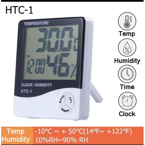 Indoor outdoor hygrometer ksh 1299. Digital LCD Temperatures humidity meter with clock