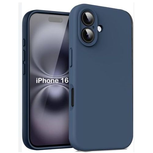 Soft Silicone Back Cover for iPhone 16 – Protective, Shockproof, Ultra-Thin, Anti-Scratch, Anti-Fingerprint – Blue