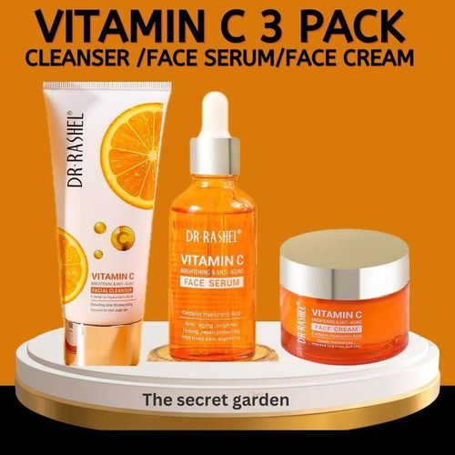 Vitamin C Brightening & Anti-aging -Cleanser+Face Serum+Cream