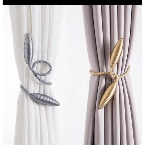 Flexible Twistable Curtain Tiebacks (1 Pair), Moldable Metallic Curtain Holdbacks