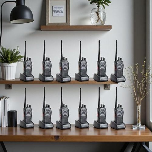 BF-888S 12 Pieces Pack Portable Walkie Talkie Upto 5KM Range 2-Way Security Radio Calls 16 Channels Rechargeable Battery Handheld