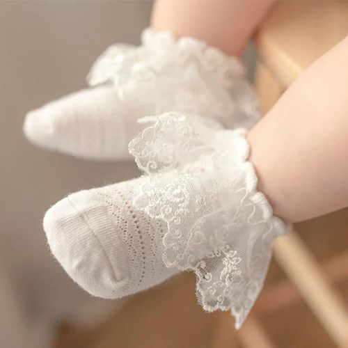 Baby Girl 0-3 Years Summer Ruffle Socks Cute Infant Princess Toddler Dress Frilly Breathable Cotton Socks 0-1212-2424-36M KidsM 12-24 Months