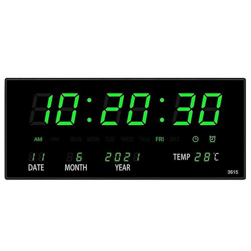 LED Wall Clock Digital Clock Lighting Kitchen Clock with Date Temperature Display Large Screen for Living Room Bedroom