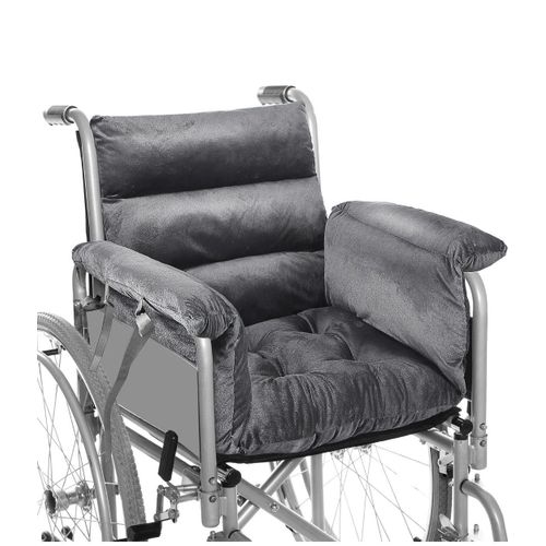 Wheelchair Cushion Wheelchair Seat Cushion with Strap Recliner Suitable for 18 Inches Armrest and Support for Senior(Dark Grey)