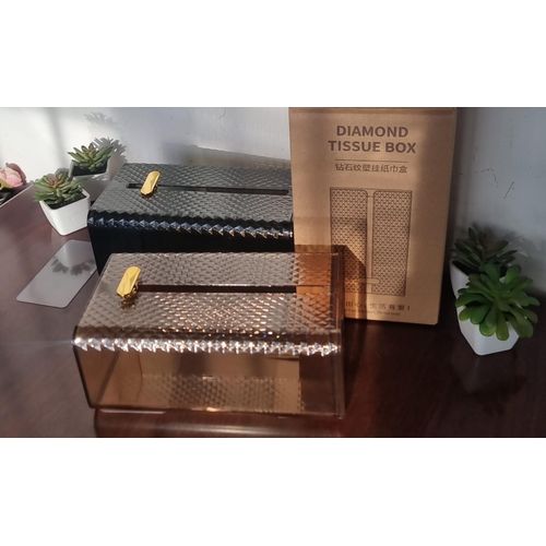 Wall mounted elegant diamond tissue box