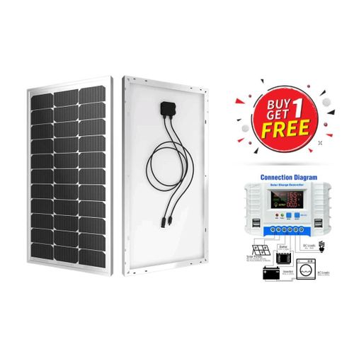 250 Watts Solar Panel 25 Years Warranty All Weather Mono Solar Panel + Free 30A Solar Charge Controller