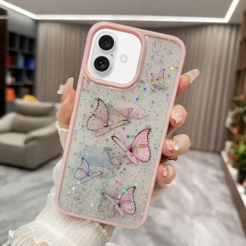 Glitter Erfly TPU Phone Case For IPhone 16 Plus