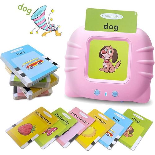 Pink Talking Flash Cards Learning Toy – 224 Sight Words Audio Reader for Toddlers, Preschool & Montessori Education
