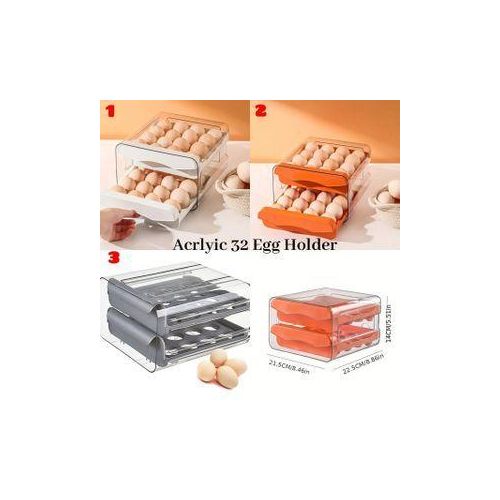 Acrylic 32 Grid Double Layer Egg Holder Egg Tray