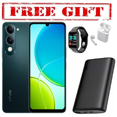 Y04 674 64GB ROM 4GB RAM Upto 8GB RAM 5500mAh Dual Sim 13MP COMES WITH FREE GIFTS AIRPODS SMART WATCH POWERBANK FOR YOU