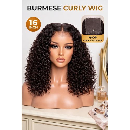 Luxury Burmese Curly Wig 100 Super Double Drawn SDD Vietnamese Human Hair 16 inches