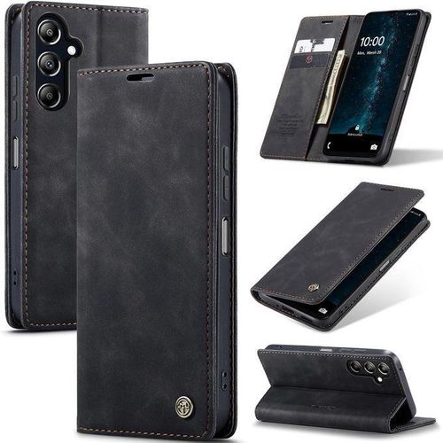 Caseme For Samsung Galaxy A15 (4G/5G) Suede PU Leather Wallet Case Flip Folio Stand View Shock-proof Book Matte PU Cover With Card/Cash Slots Kickstand Magnetic Closure