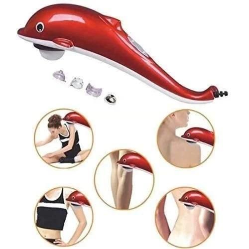 Handheld Body Massager For Pain Relief With Powerful Vibration For Unisex Dolphin Massager Body Vibration Massage Machine Fish Massage,Red Giant Dolphinmassger