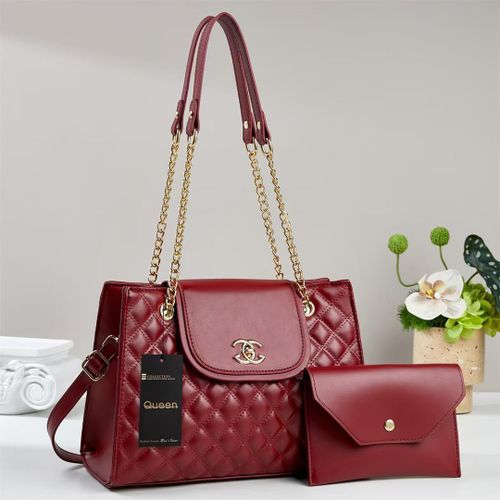 2 in 1 latest fashionable ladies handbag maroon in colour