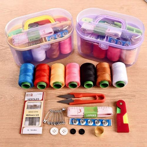 Sewing Kit – Portable – MultiColor Threads – Transparent Case