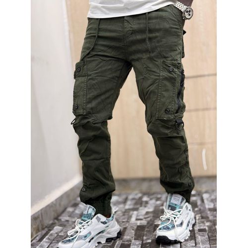 Green non-fade button down cargo pants