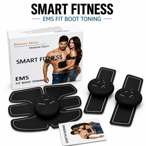 3 In 1 Smart EMS Muscle Toning Fitness Trainer Set Abs Arm Leg Body Stimulator Pads