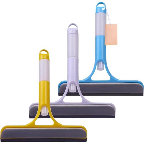 3Pcs Window Squeegee 3-in-1 Multifunctional Window Cleaning Tools Window Washing Brush with Water Spray Function Portable Window Cleaner for Car Windshield Mirror Glass Door Bathroom