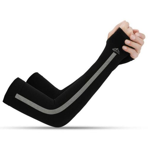 Outdoor Arm Sleeves UV Sun Protective Gloved Cooling Black