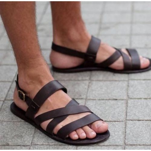 Classy Pure Leather Sandals in Dark Brown 4