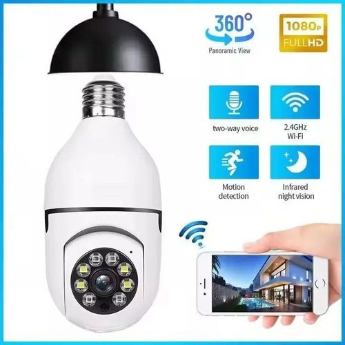 Smart Home 360° Bulb Camera PTZ WiFi E27 Wireless Night Vision CCTV