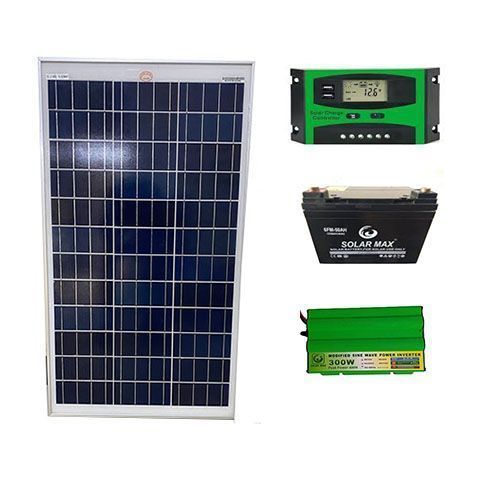 Special Solar Fullkit 100 Watts Solar Panel + 80AH Battery + 300w Inverter + 10 Amp Controller + 4 Bulbs+10metre 4.0 Cable