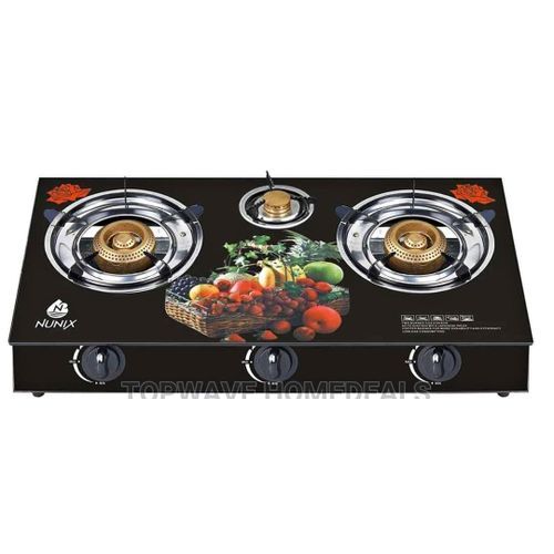 3 BURNER WITH GLASS TOP