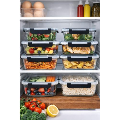 4pcs Glass Food Containers Set