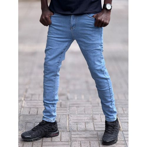 Sky blue comfortable men slim jeans