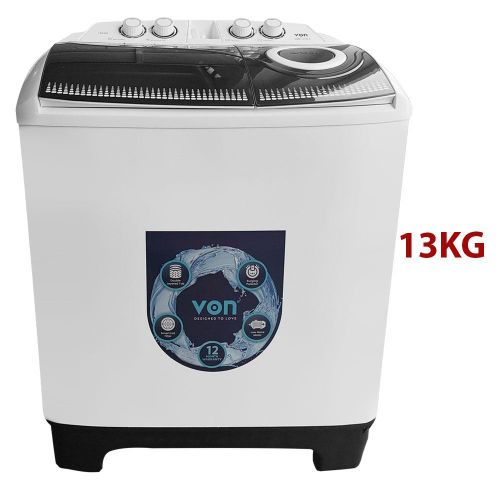 Washing Machine,Semi Automatic Twin Tub ,13KG Capacity,White(1YR WRTY)