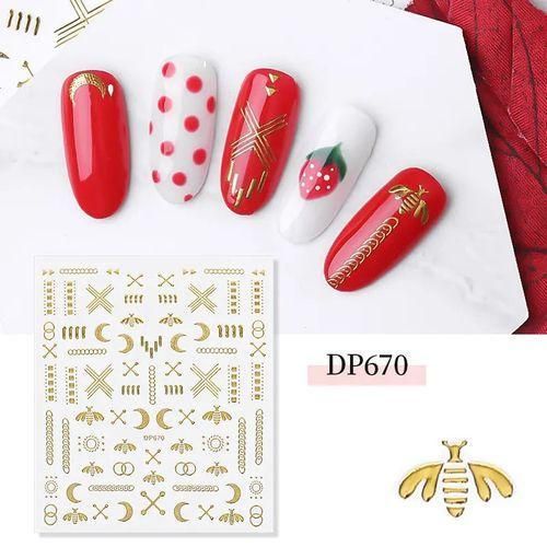 Nail Stickers 3D DIY Nail Gold Nail Strip Sticker