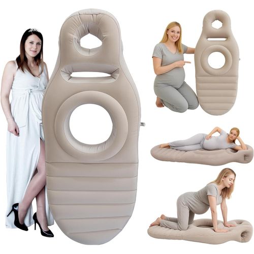 Inflatable Pregnancy Belly Mattress, Float with Abdominal Hole Full Body Inflatable Bed for Pregnant Women, Pregnancy Pillow for Sleeping Prone - Relieves Back Hip Pain, Electric pump, Multicolor