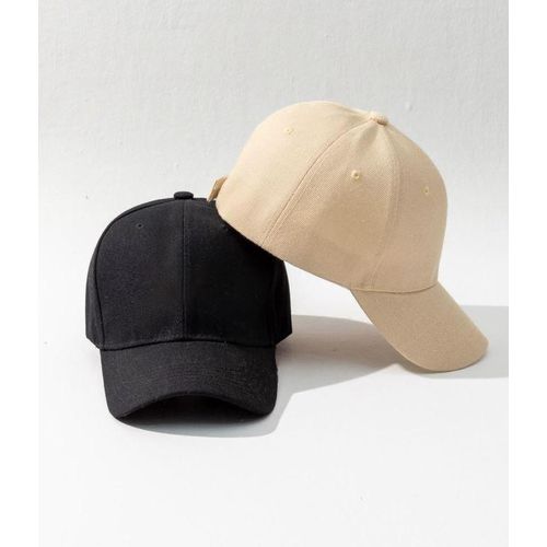 2PCS Baseball unisex caps-Black&Beige