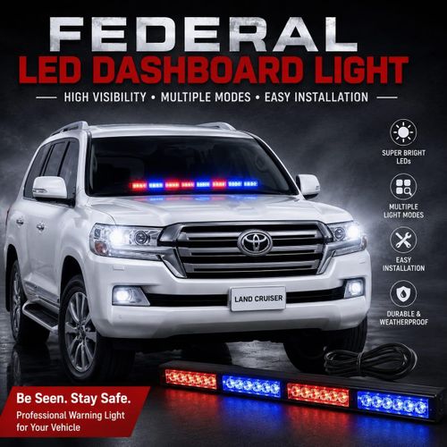 Split Red & Blue LED Emergency Light Bar / Warning Light Stick