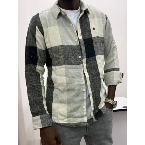 Unisex white black flannel shirts