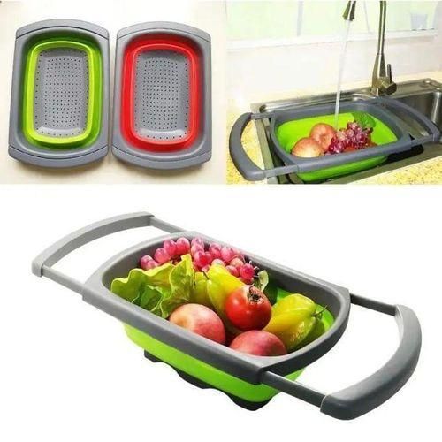 Big Collapsible Colander Drainer – Space-Saving Folding Strainer For Fruits, Vegetables & Pasta