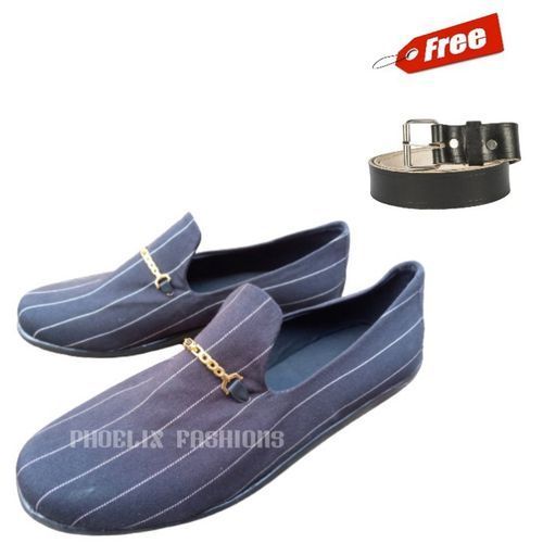 Luxurious & Elegant Unisex Ankara Loafers + FREE LEATHER BELT