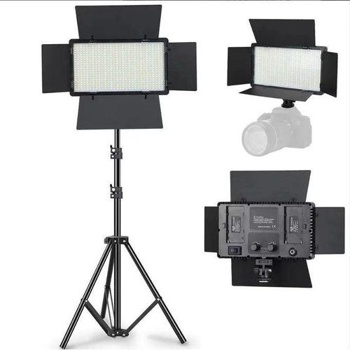 U600 Pro LED 600 Studio Lighting Kit Tripod Stand Dimmable LED Panel 600 Bulbs for Video Shooting