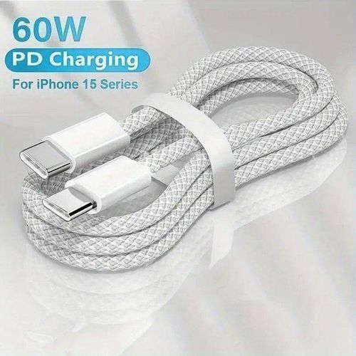 USB-C Type-C Cable Data Cable 2M - Fast Charging for Android, MacBook white