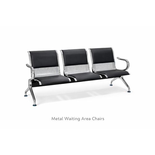 3 Way Link Padded Waiting Bench, Black