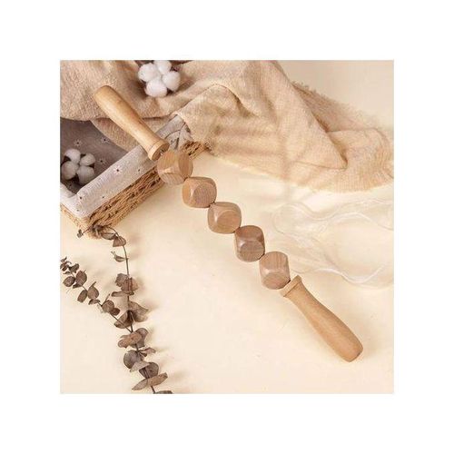 Wooden Massage Roller Cube Design Body Roller Massage Stick - Made Of Wood For lymphatic drainage and muscle pain relief and body sculpting