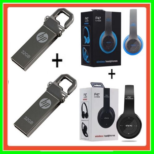 2- 32 GB Metallic Flash Disk-Silver2 Free Headphones