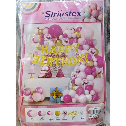 Blue White Gold Balloon Arch Kit Birthday Party Decoration Set with Banner