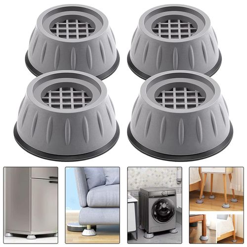 8 pieces Furniture Lifting Base Washer and Dryer Anti Vibration Pads for Washing Machine Leveling Feet Legs Anti Slip Shock Absorber Stand with Suction Cup Feet of Fridge Refrigerator