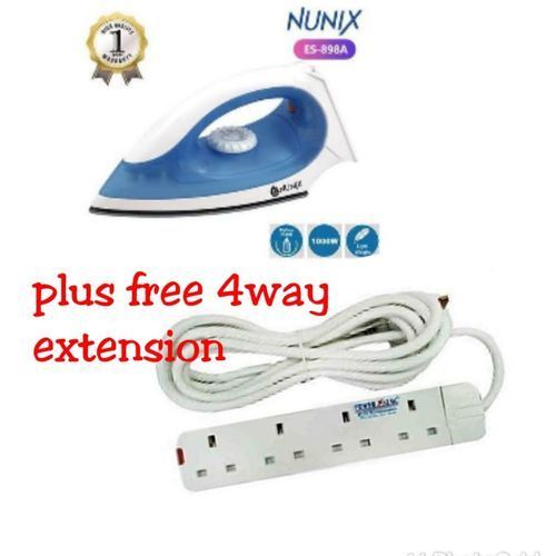 Electric Dry Iron Box Plus Free 4-Way Extension