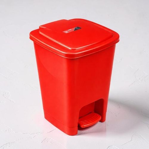 Silent Closing Firm Grip 30Litres Red Plastic Garbage Dust Bin Container