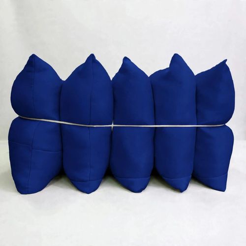 Pack of 5 Blue Throw Pillows- Soft Fiber Decorative Cushions