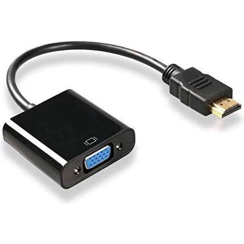 HDMI to VGA Gold-Plated Adapter For Male Female for Computer Black